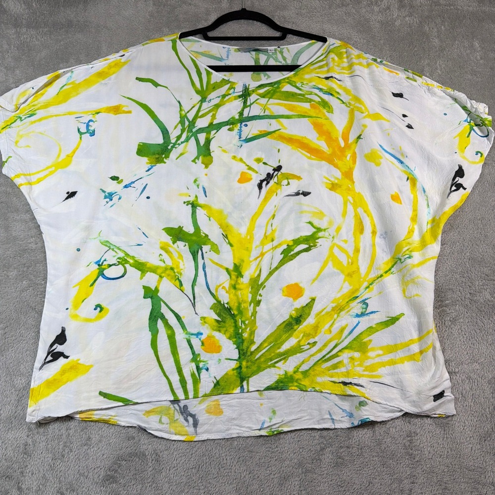 Jams World Bianca Top Women Large White Floral Cold Shoulder Aloha Blouse‎
